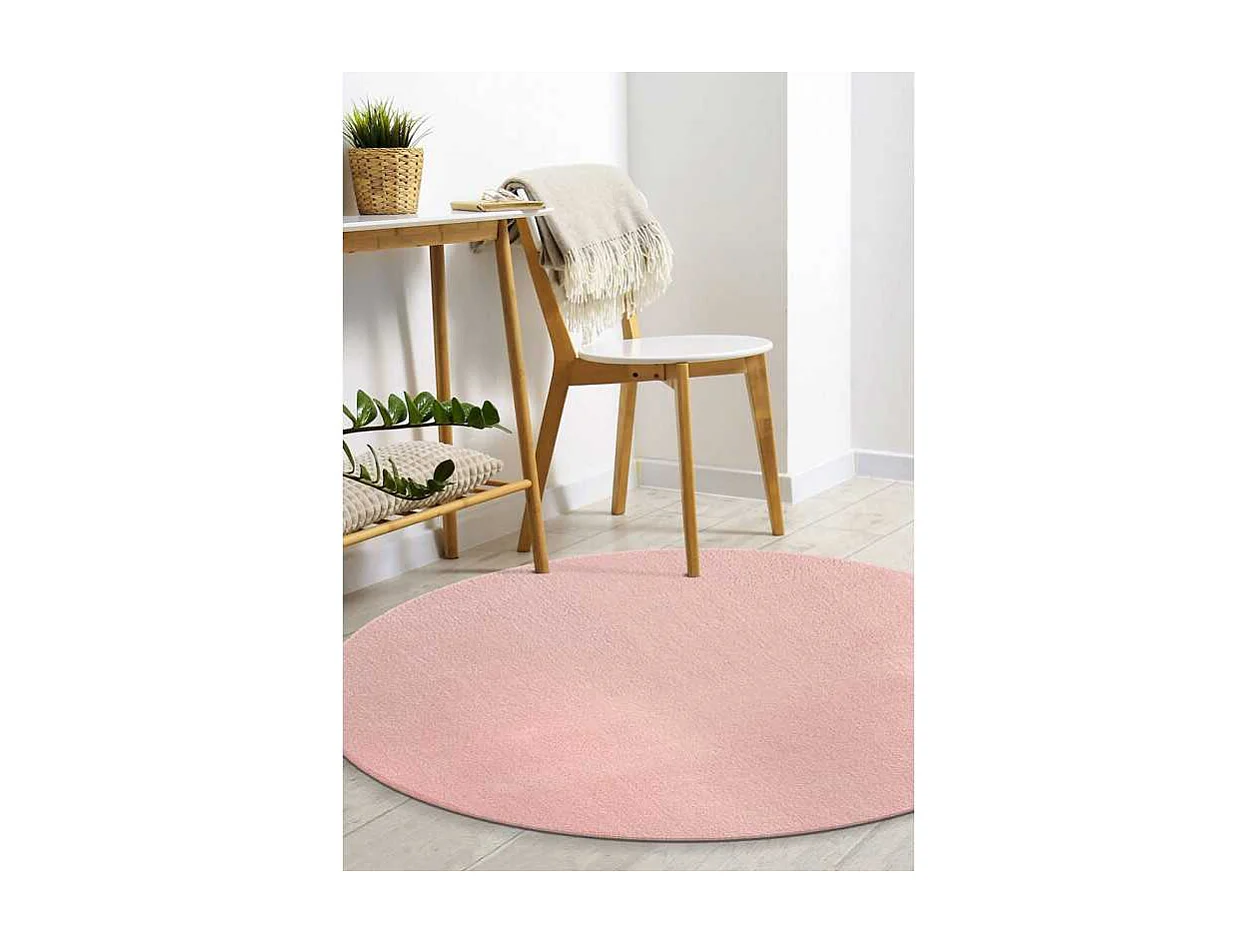 Tapis uni lavable doux - LOFT Rose 160*160