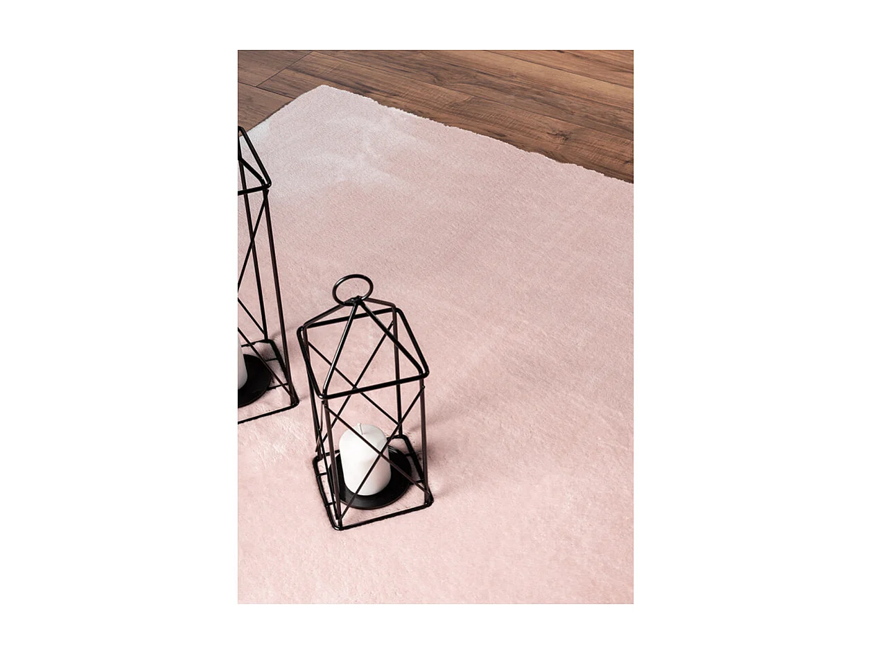 Tapis uni lavable doux - LOFT Rose 160*160