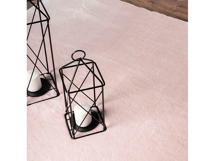 Tapis uni lavable doux - LOFT Rose 160*160