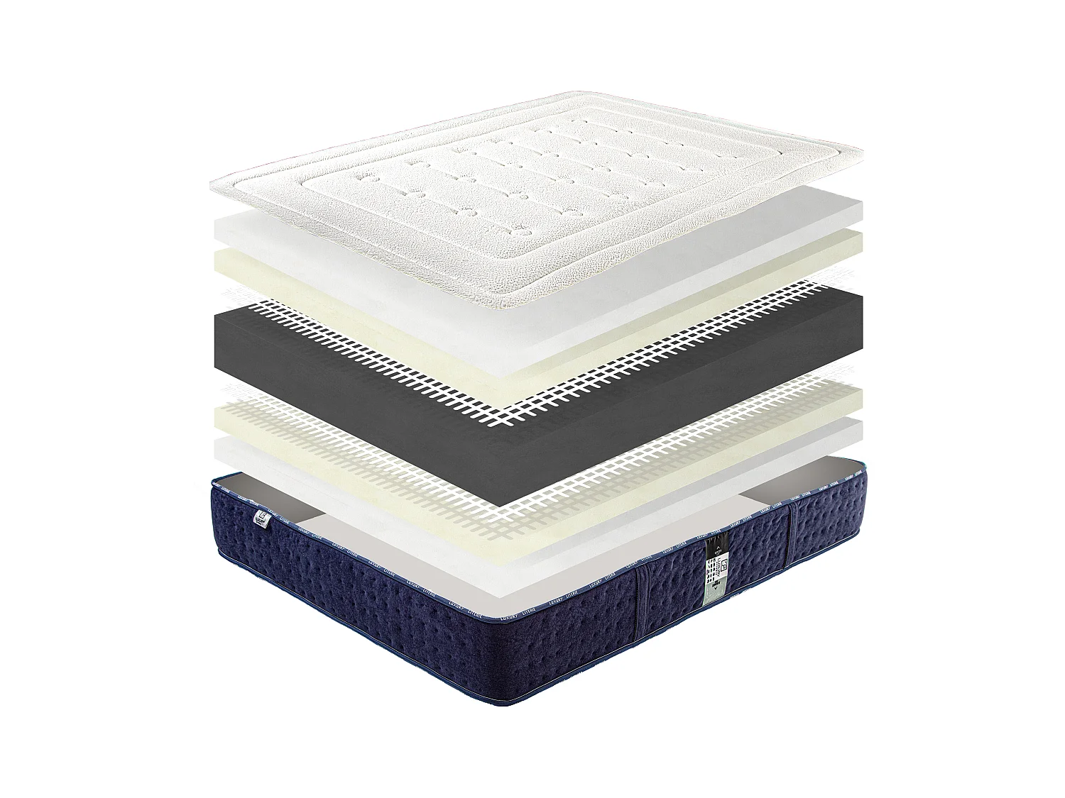 Matelas 180x200 cm, Nuage, 24 cm, mousse mémoire de forme, mi-ferme+2 oreillers+couette
