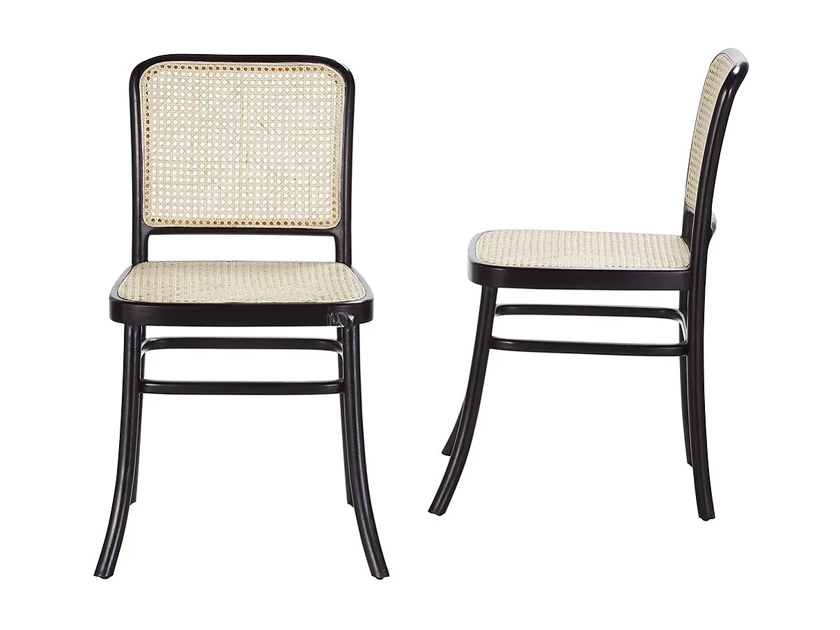 2 sillas de madera de caoba maciza y rejilla