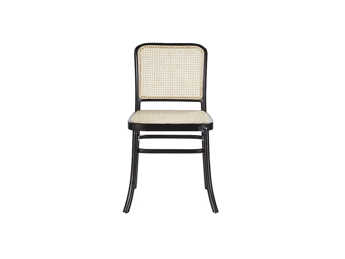 Chaise en bois d'acajou et cannage