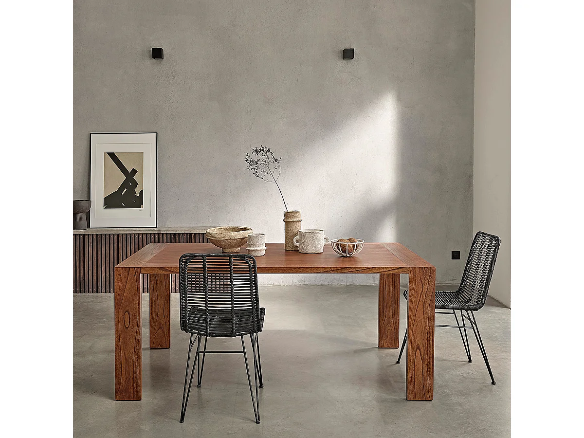 Tavolo con finitura in noce, da 8 a 10 coperti