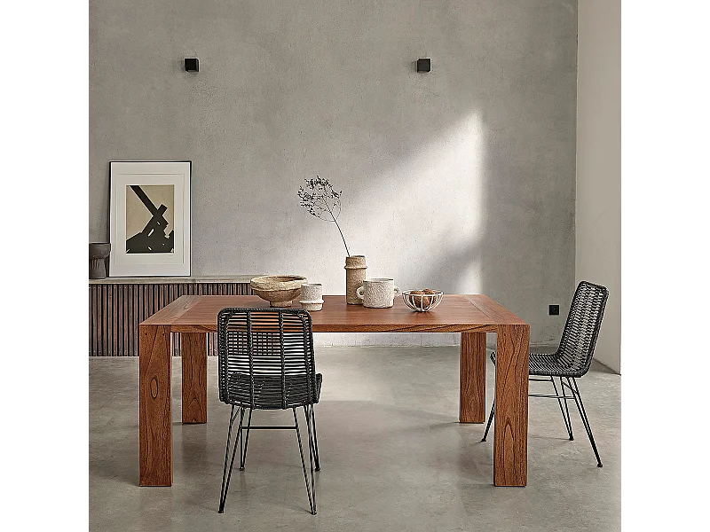 Tavolo con finitura in noce, da 8 a 10 coperti