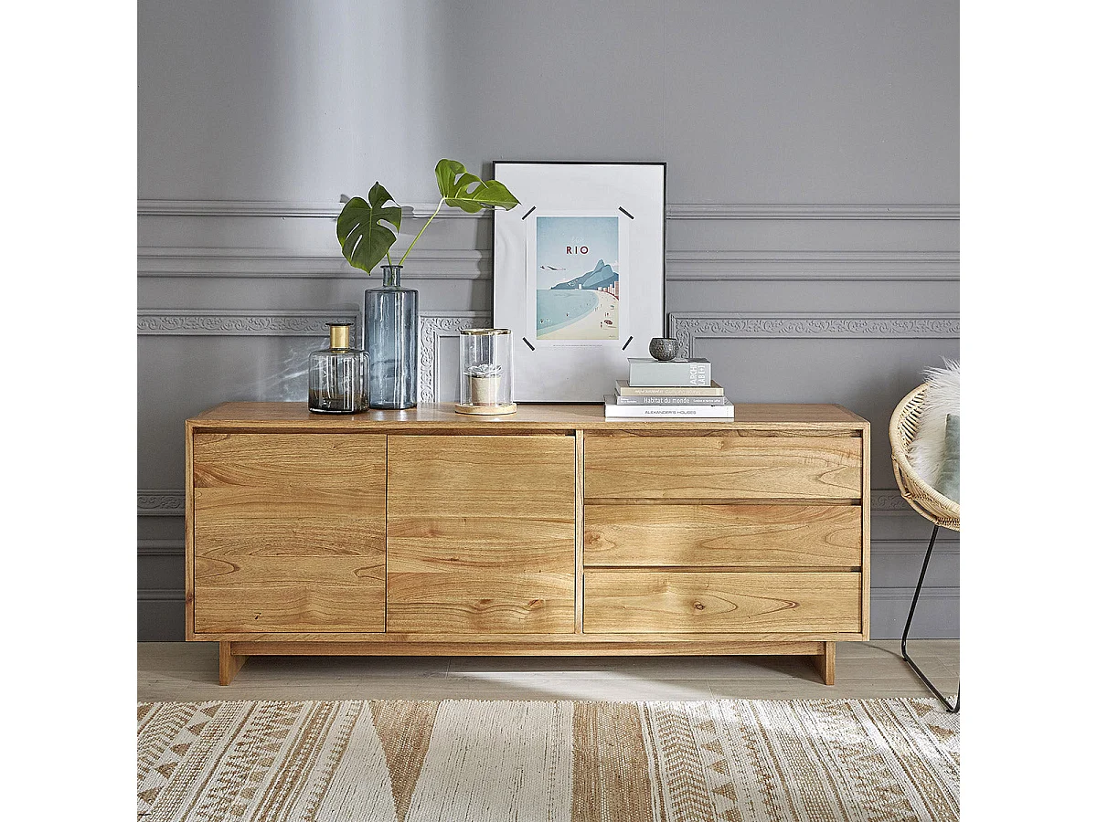 Commode en mindi massif 180 cm