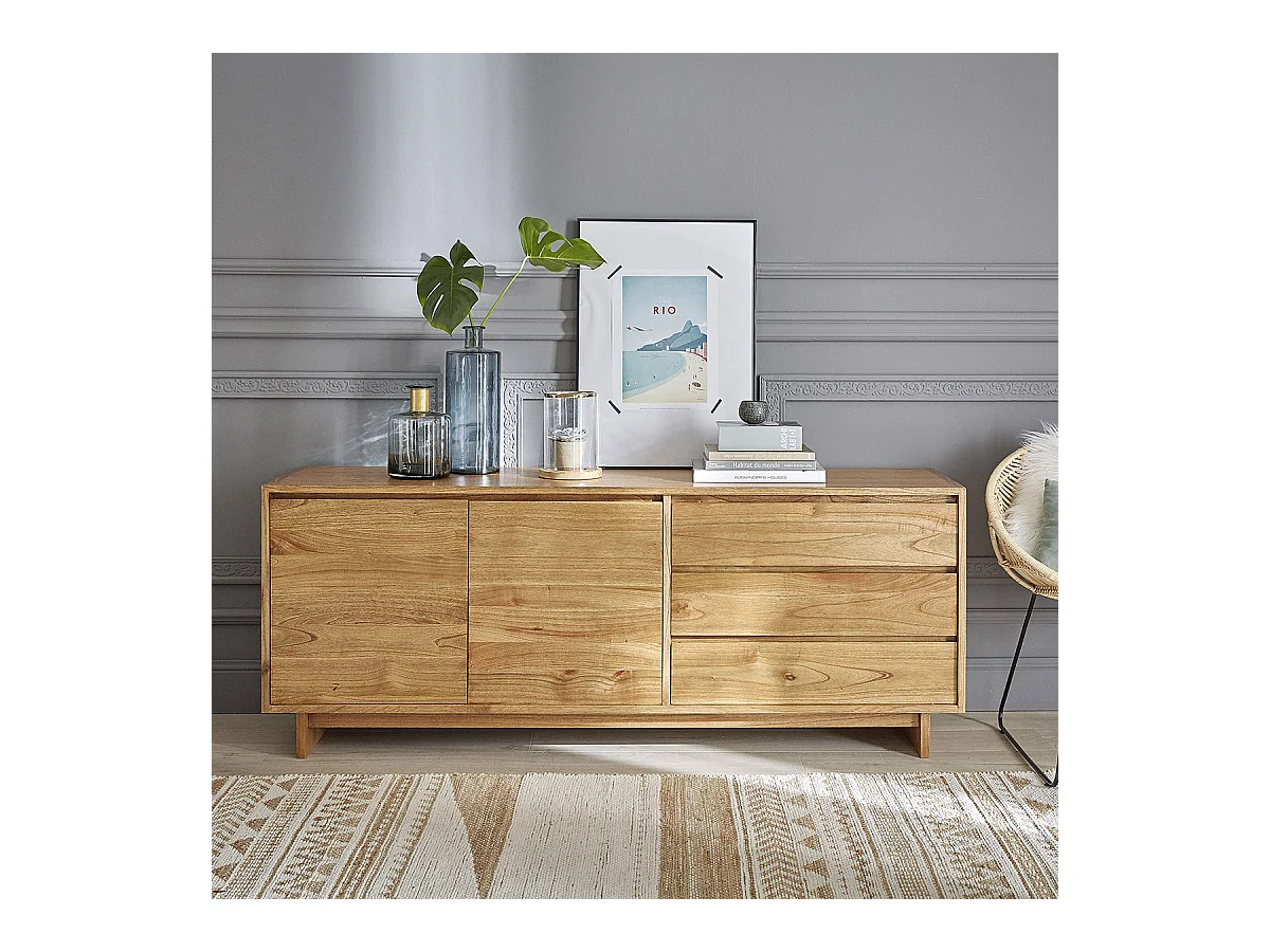 Commode en mindi massif 180 cm