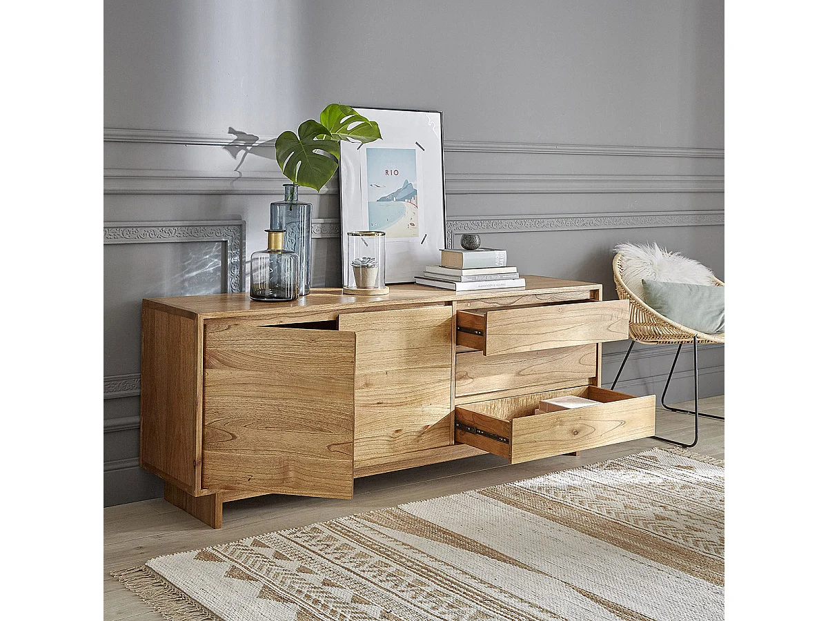 Commode en mindi massif 180 cm