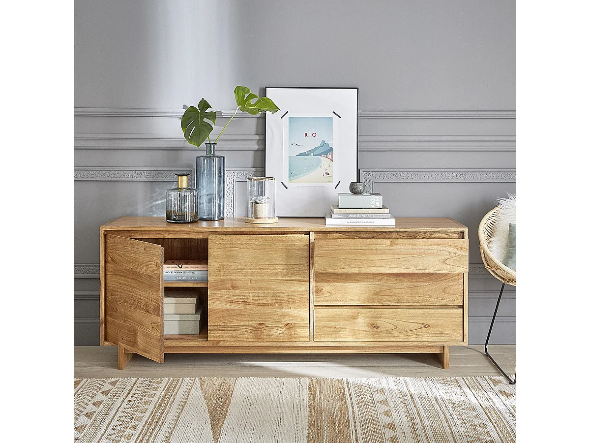 Commode en mindi massif 180 cm