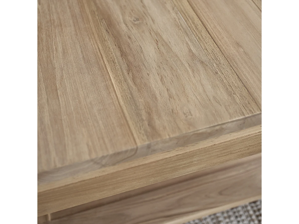 Table basse en bois de teck 80 cm double plateau