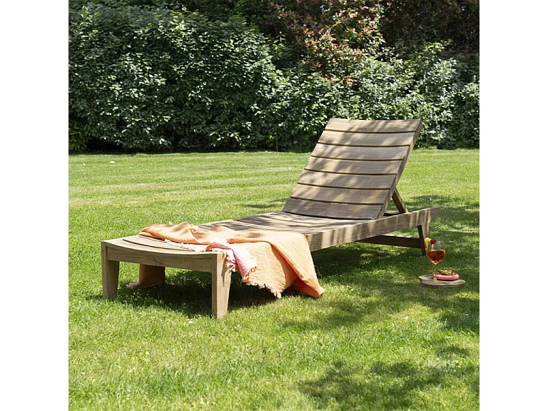 Tumbona de madera de teca maciza