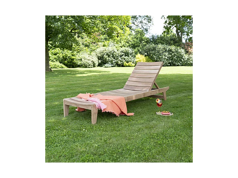 Bain de soleil en teck massif 205cm OCEAN