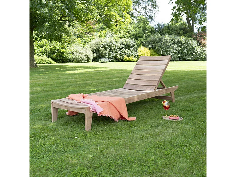 Bain de soleil en teck massif 205cm OCEAN