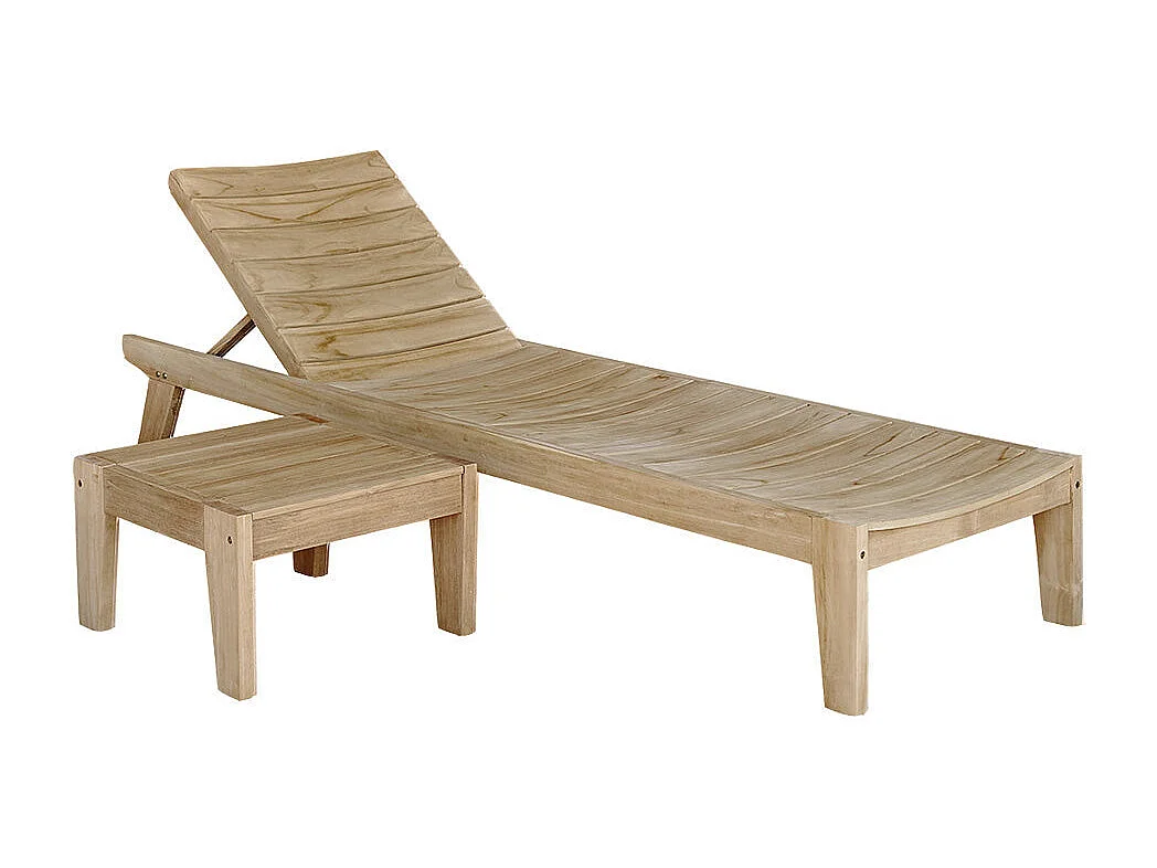 Set lettini prendisole e tavolino in teak massello