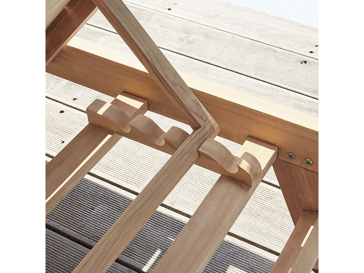 Set lettini prendisole e tavolino in teak massello