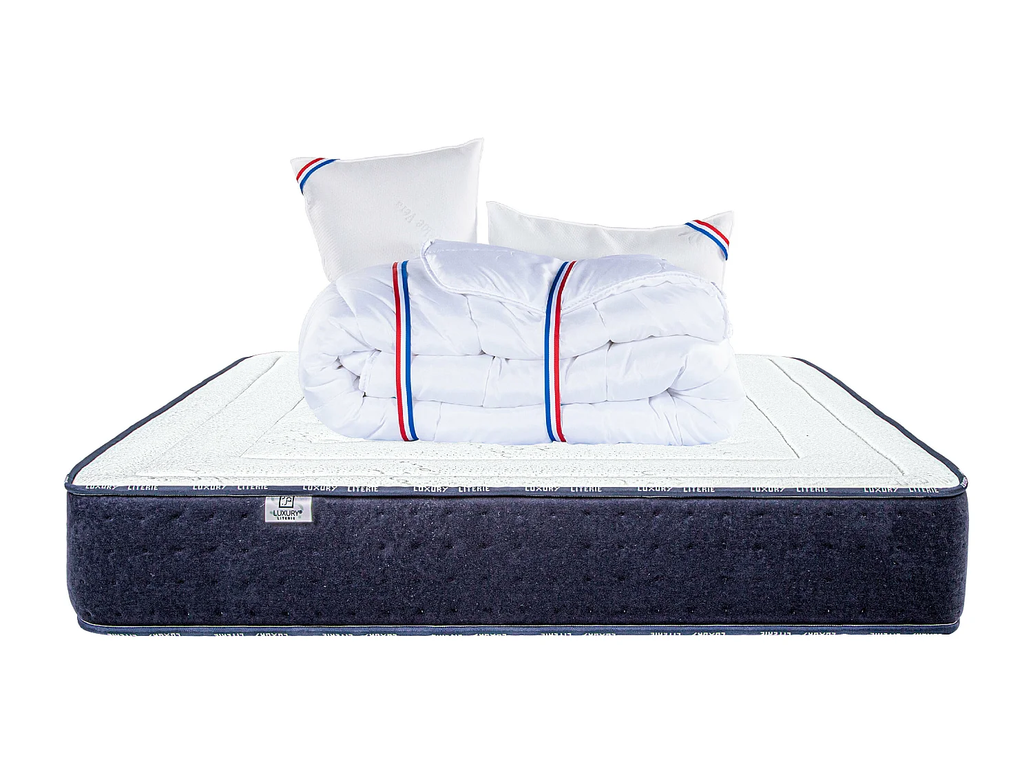 Matelas 140x190 cm, Nuage, 24 cm, mousse mémoire de forme, mi-ferme+2 oreillers+couette