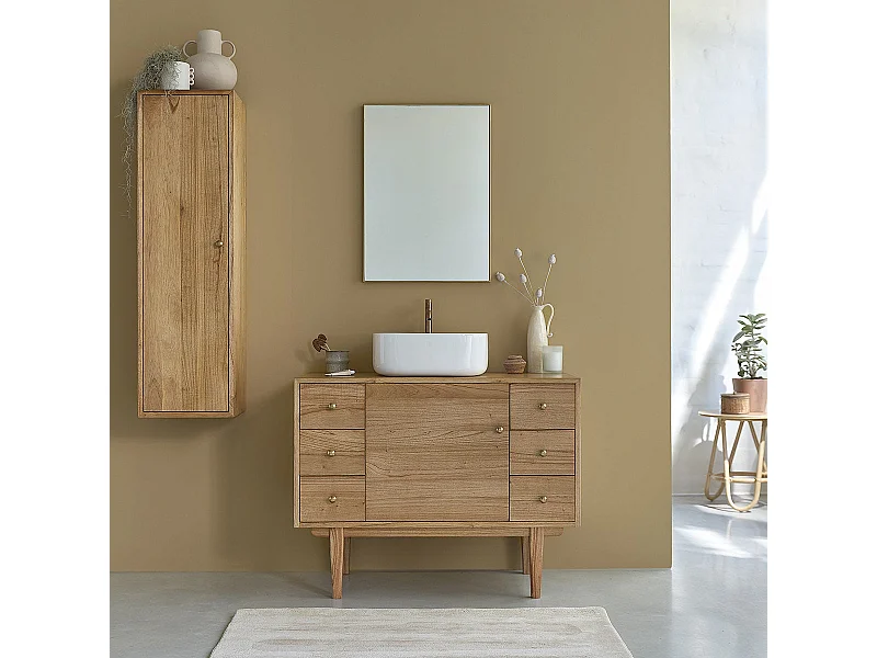 Mobile bagno portalavabo in massello di mindi 100 cm