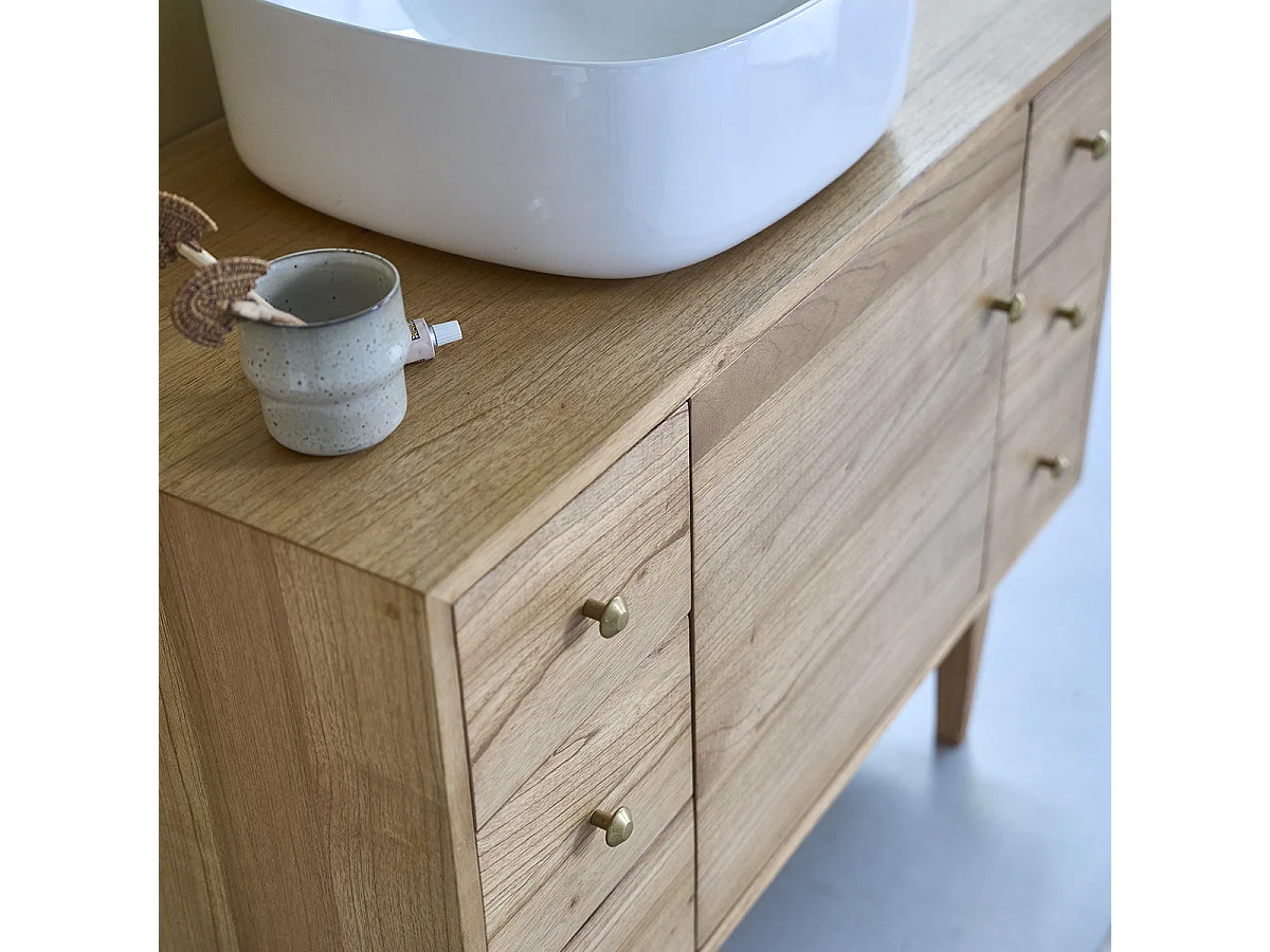 Meuble sous vasque en bois massif 100 cm