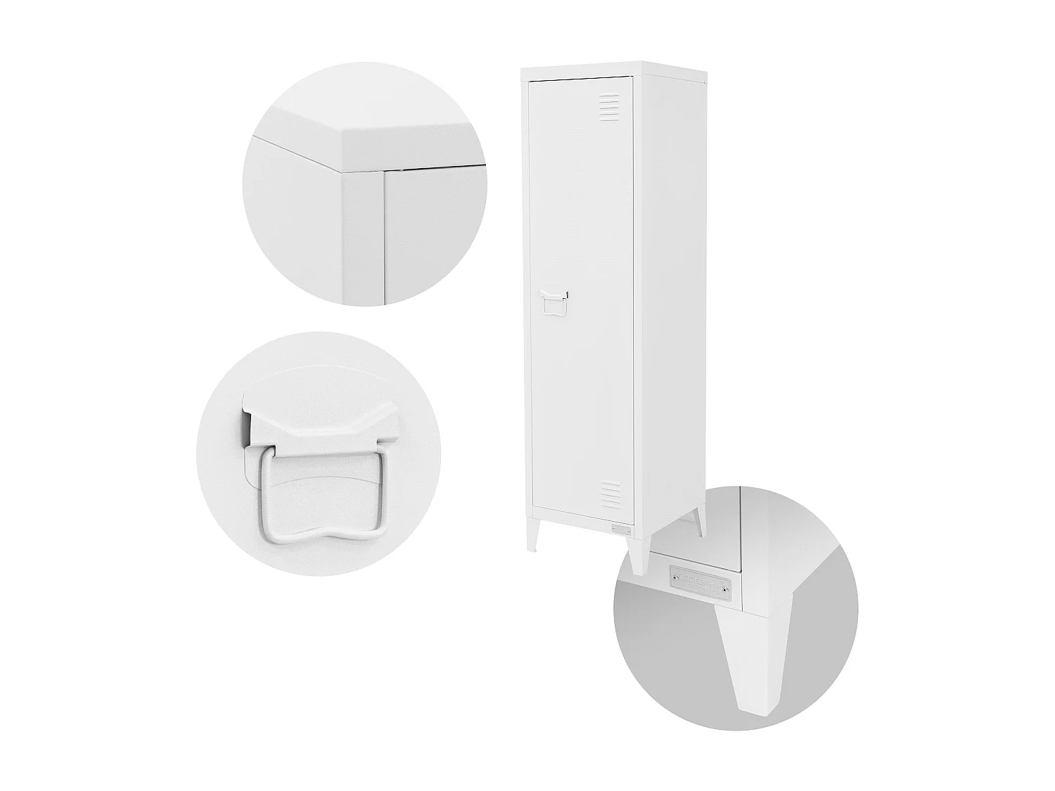 Set 4 armoire de classement rangement bureau 3 compartiments blanc 38x38x137,5cm
