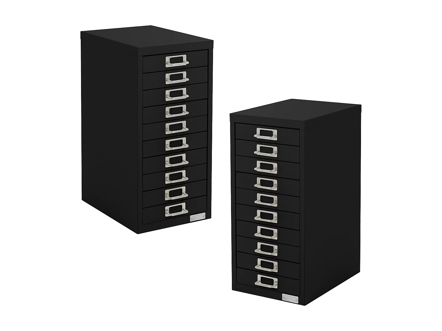 Set de 2 armoire à dossiers avec 10 tiroirs en métal noir classeur documents A4