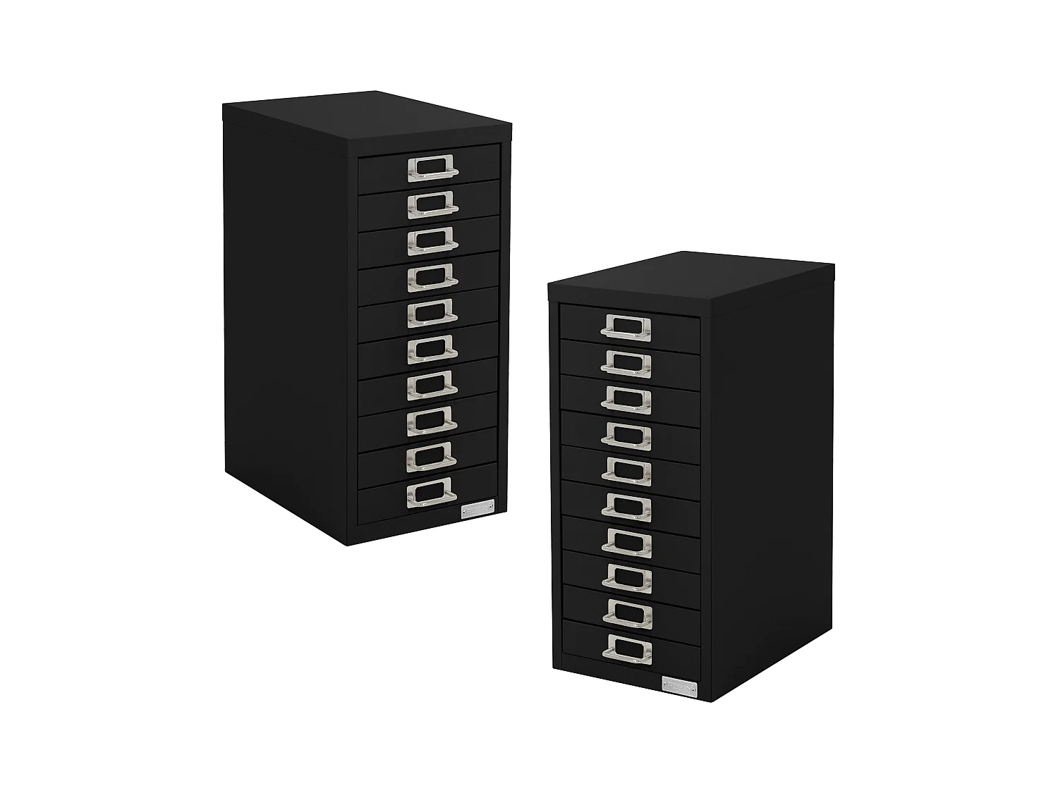 Set de 2 armoire à dossiers avec 10 tiroirs en métal noir classeur documents A4