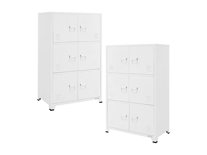 Lot de 2 armoires de bureau Armoire de classement Armoire en acier avec étagères