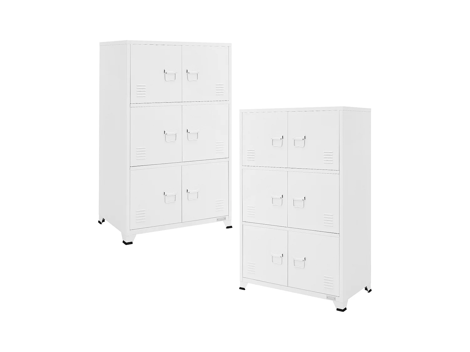 Lot de 2 armoires de bureau Armoire de classement Armoire en acier avec étagères
