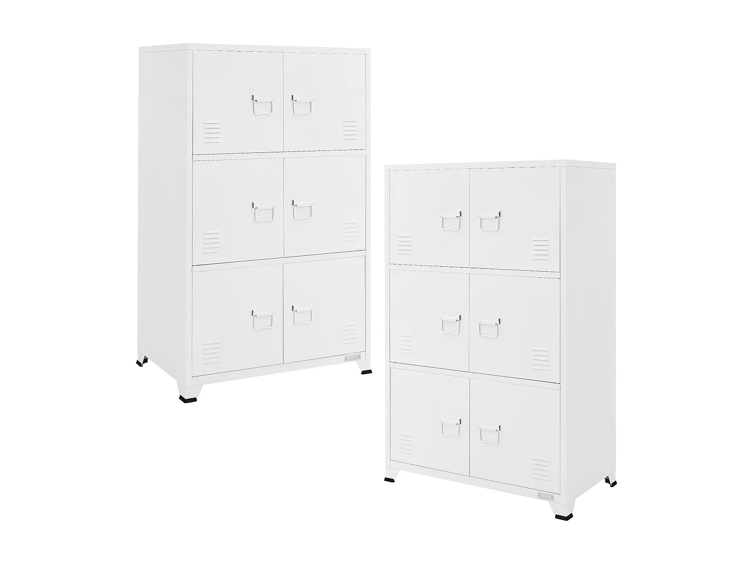 Lot de 2 armoires de bureau Armoire de classement Armoire en acier avec étagères