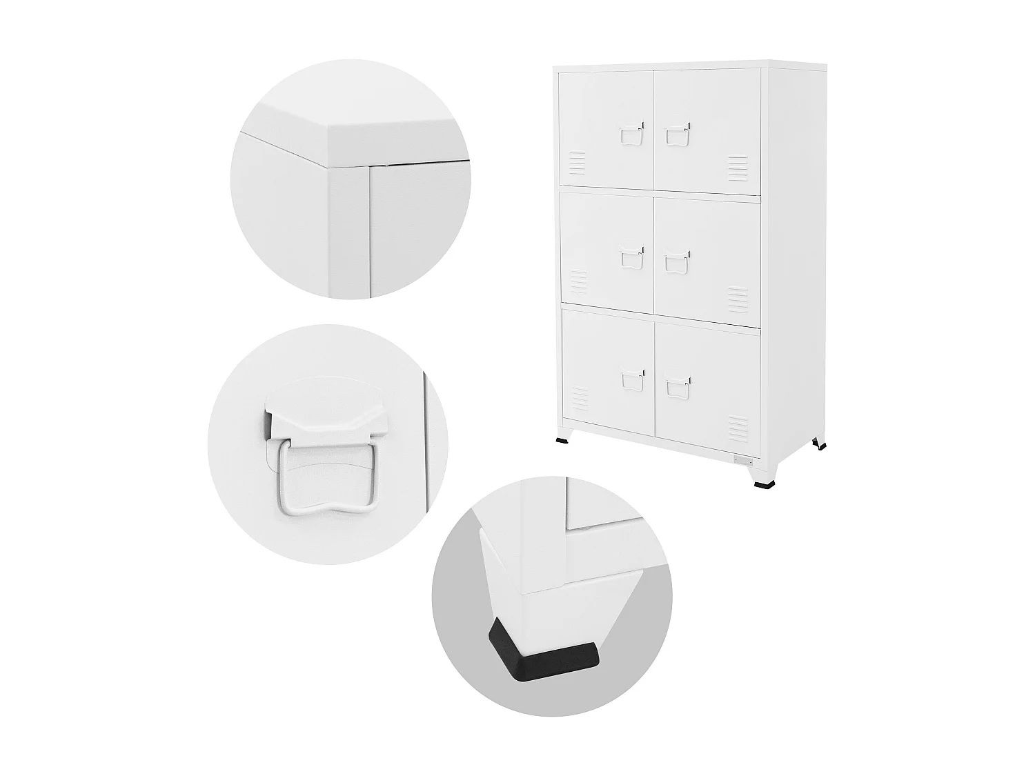 Lot de 2 armoires de bureau Armoire de classement Armoire en acier avec étagères