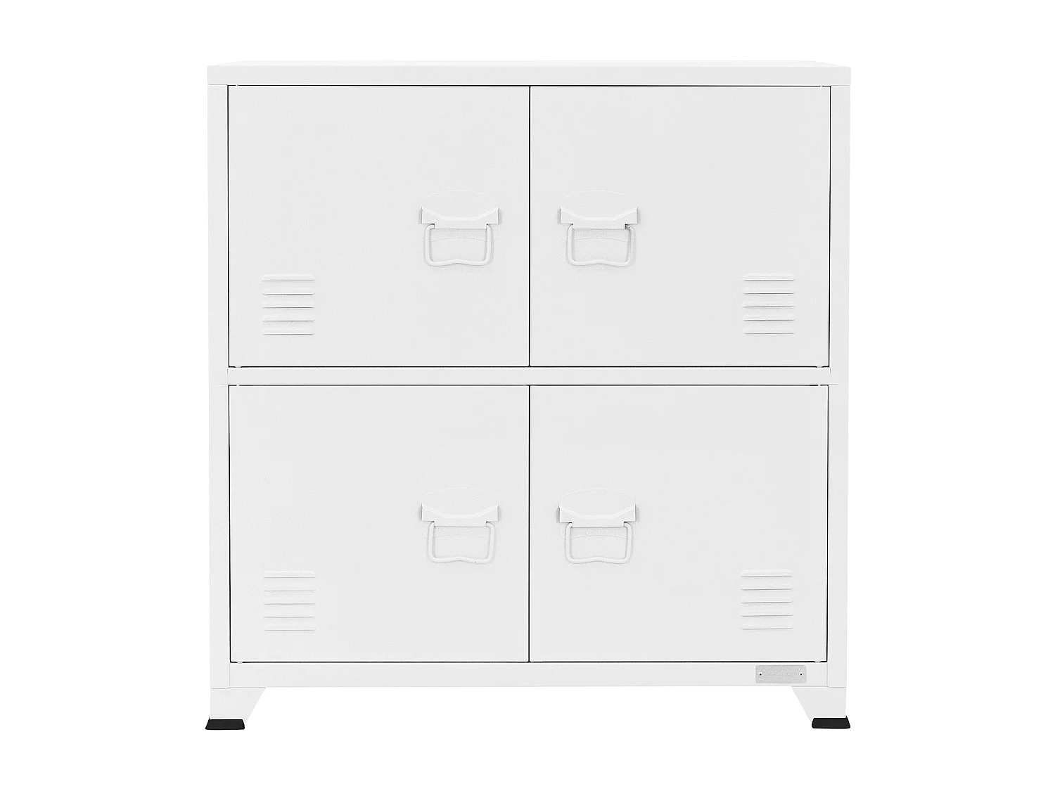 Lot de 2 armoires de bureau classement avec étagères en acier blanc 75x40x80,5cm