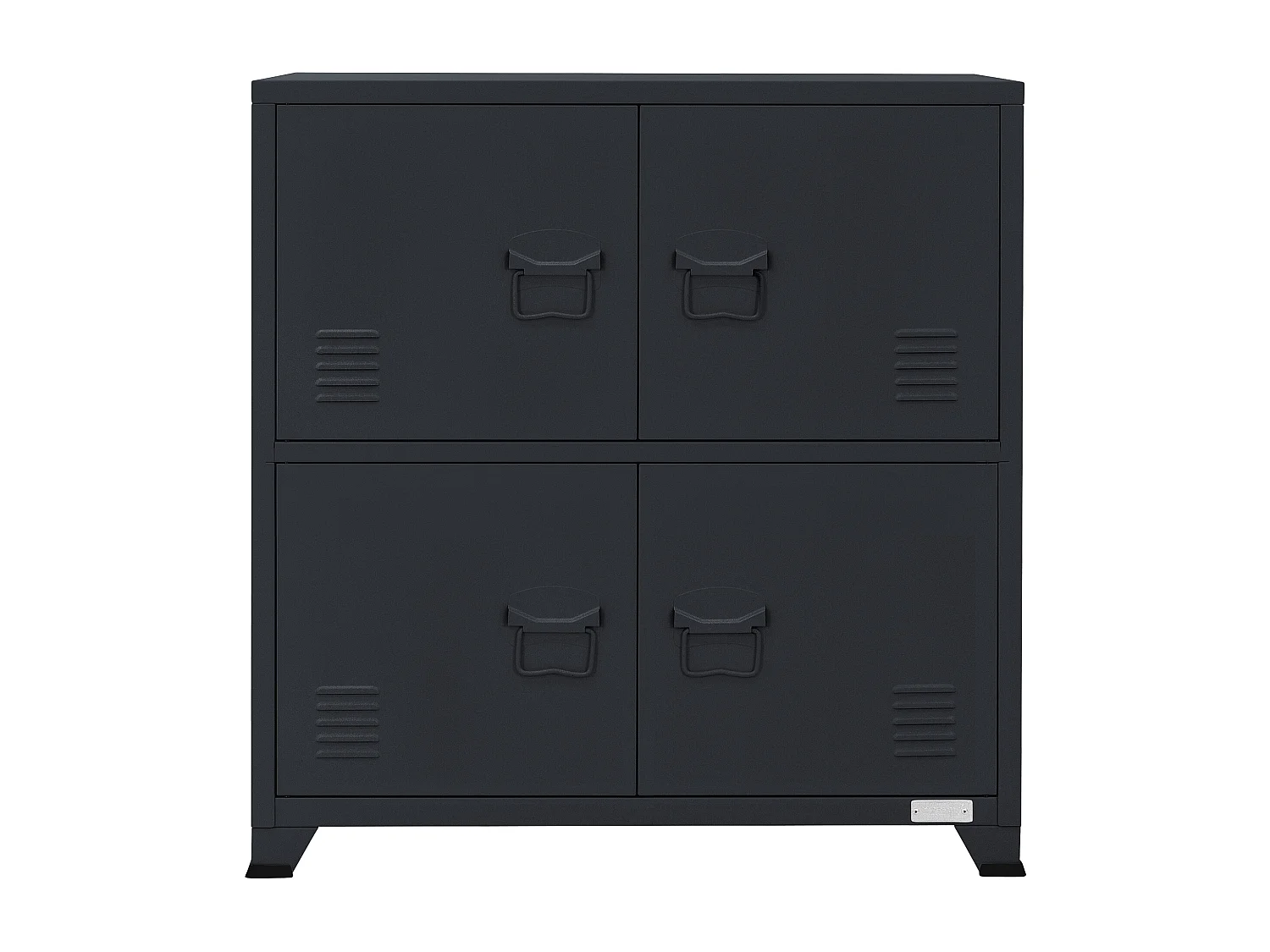 3x Archivador de oficina armario metal antracita 2 compartimentos 75x40x80,5cm