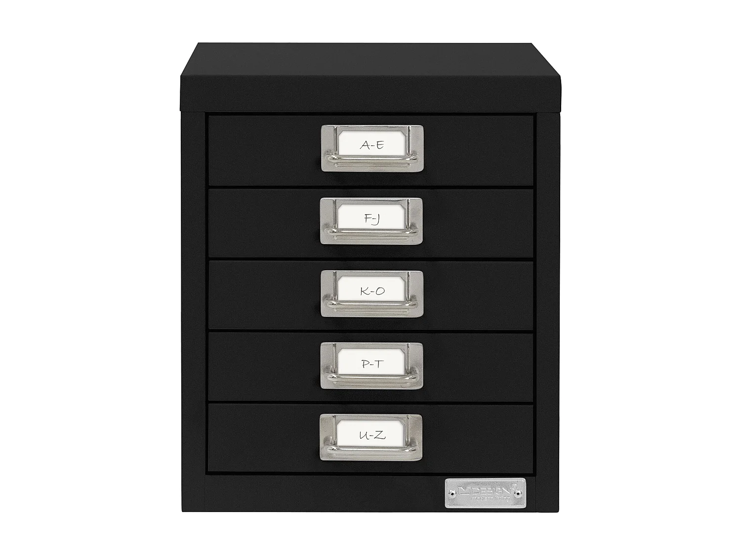 Set de 4 armoire à dossiers avec 5 tiroirs en métal noir classeur documents A4