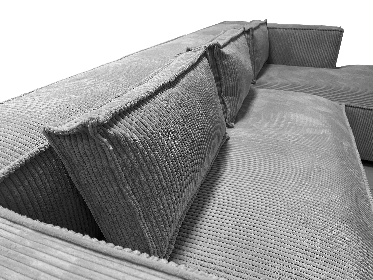 Ecksofa Vera mit Cord-Bezug und Moderne Optik