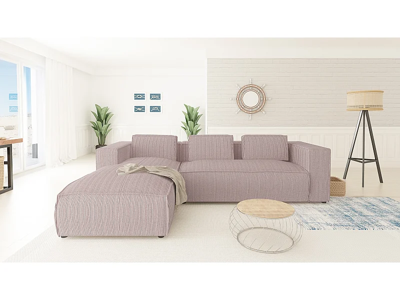 Ecksofa Vera mit Cord-Bezug und Moderne Optik