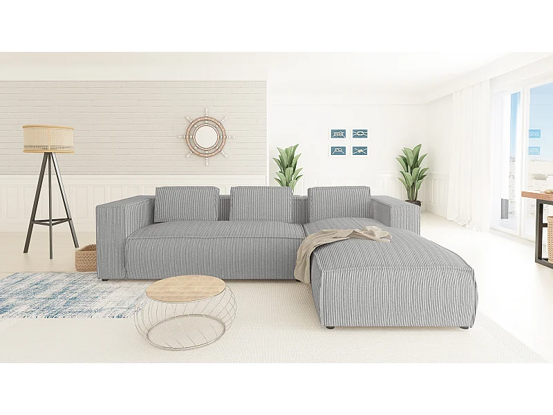 Ecksofa Vera mit Cord-Bezug und Moderne Optik