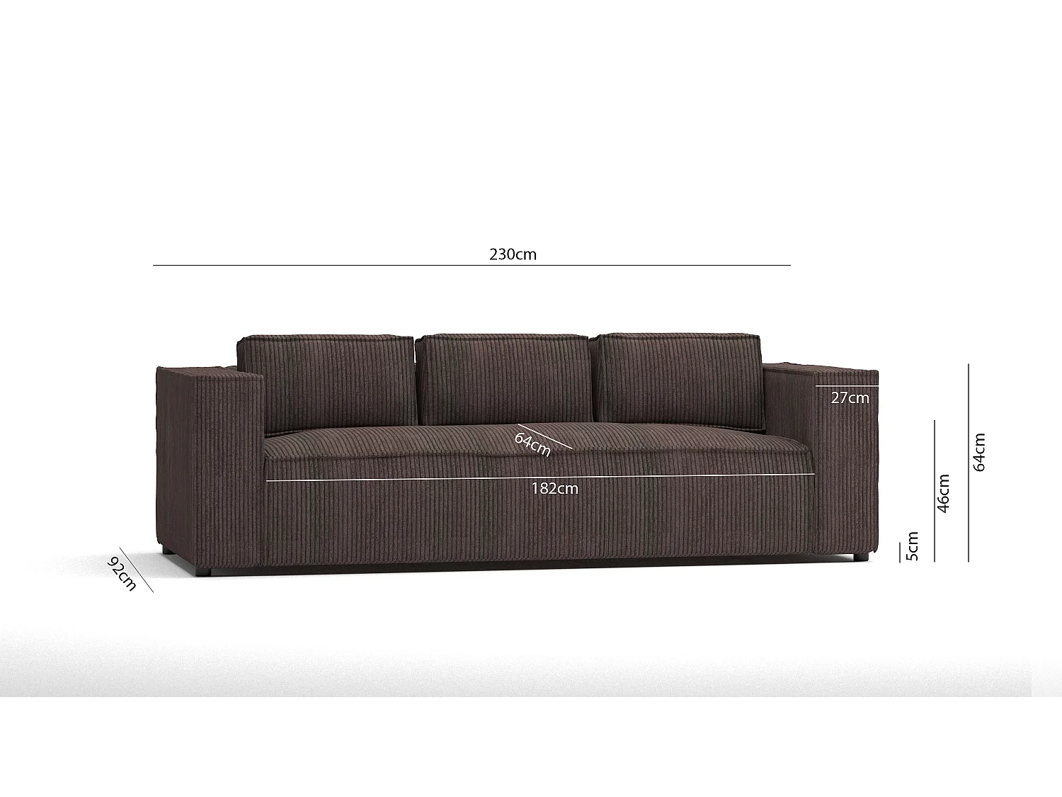 Cord Sofa 3 sitzer Vera