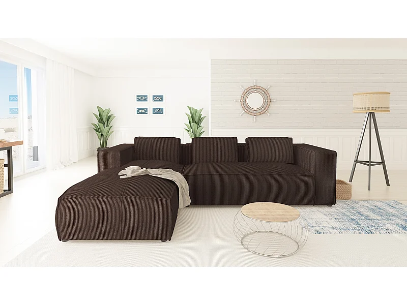 Ecksofa Vera mit Cord-Bezug und Moderne Optik