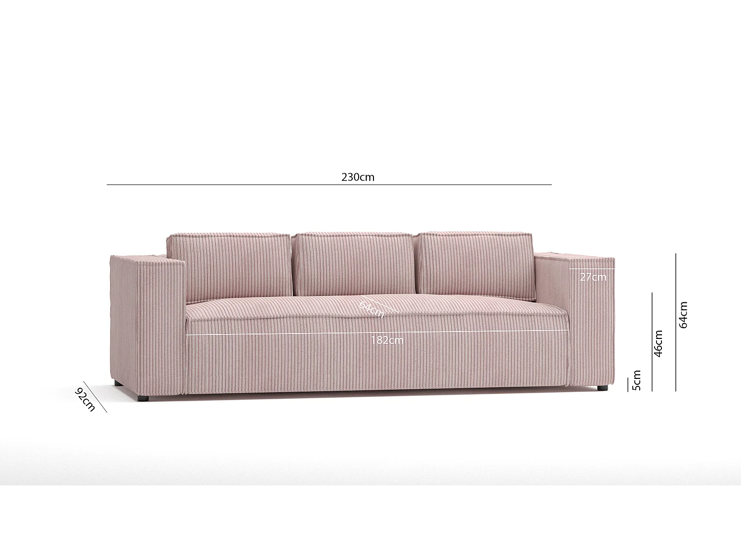 Cord Sofa 3 sitzer Vera