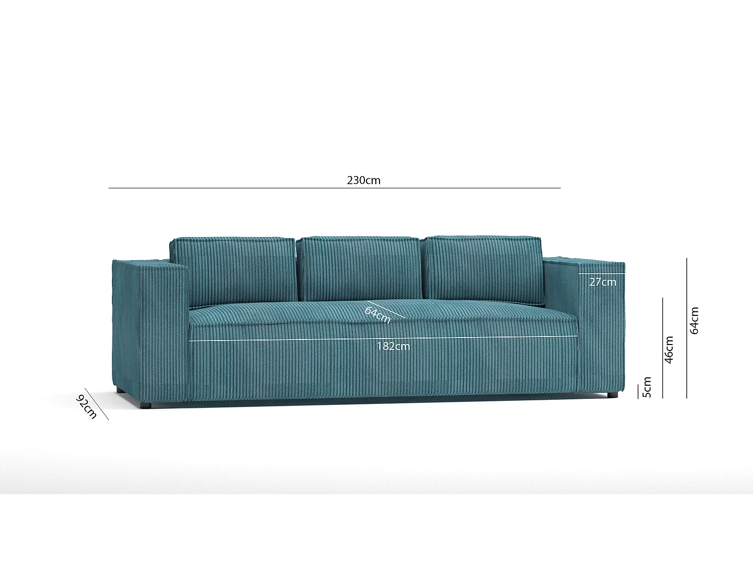 Cord Sofa 3 sitzer Vera