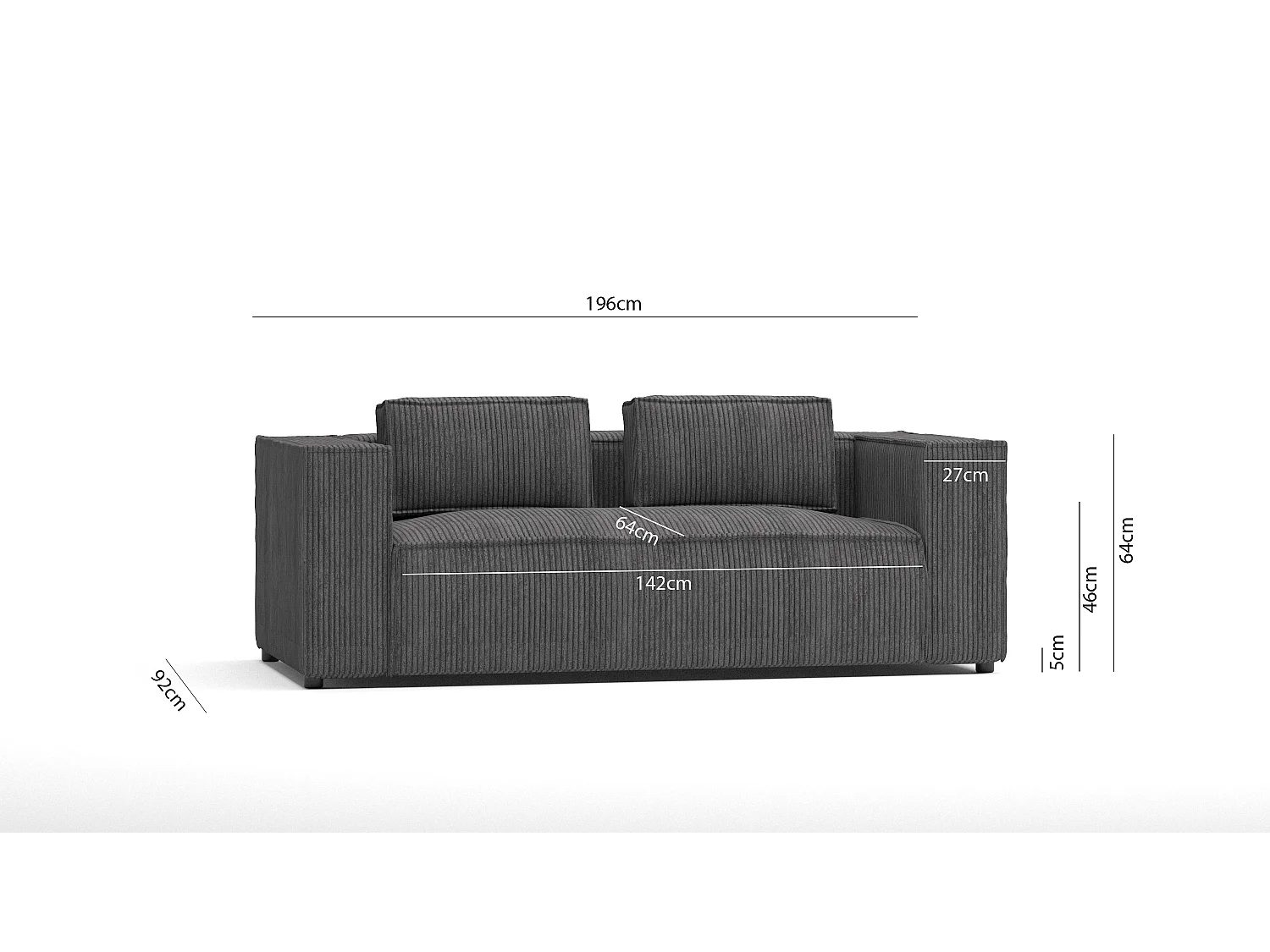 Cord Sofa 2 sitzer Vera