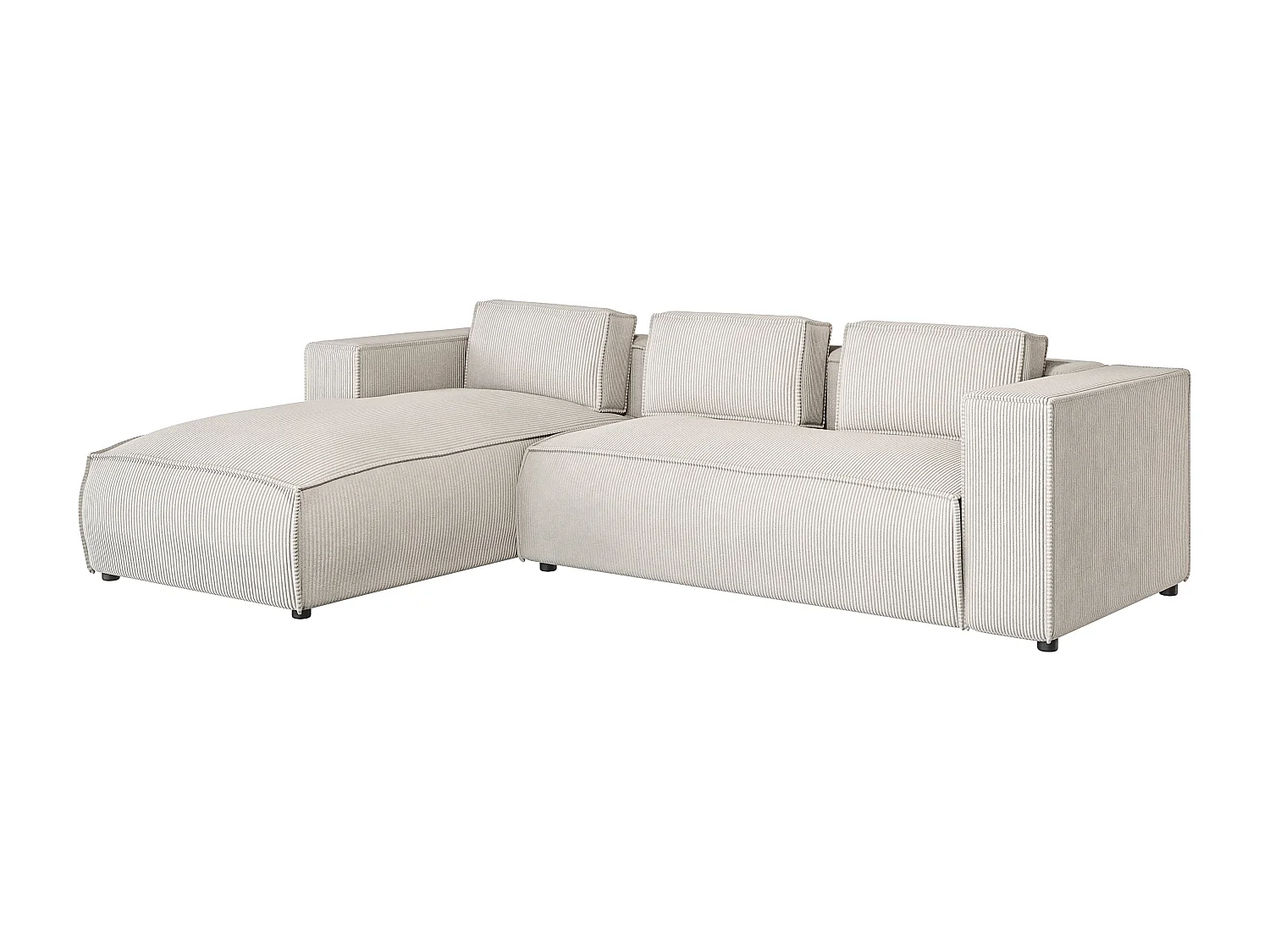 Ecksofa Vera mit Cord-Bezug und Moderne Optik
