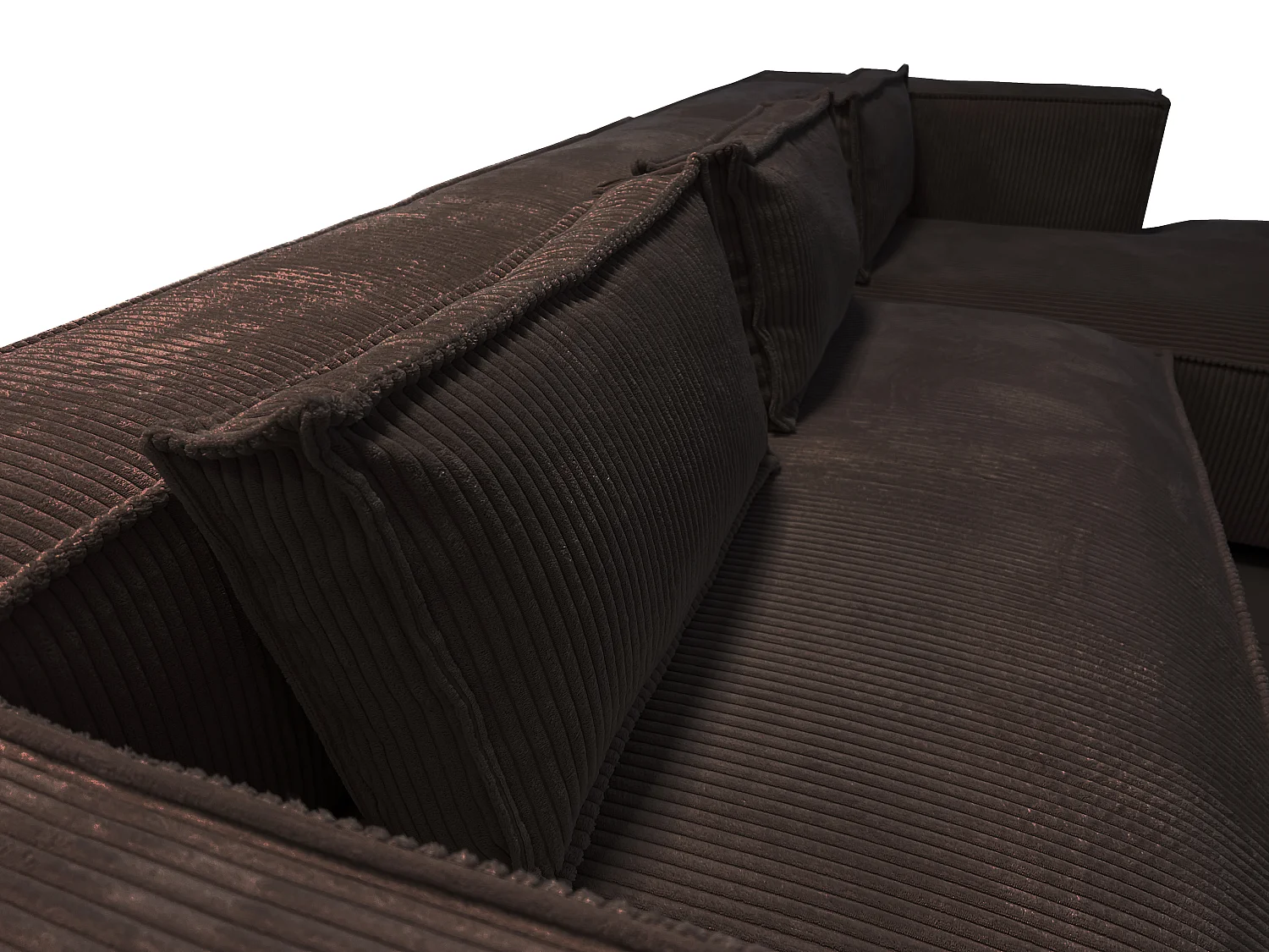 Ecksofa Vera mit Cord-Bezug und Moderne Optik