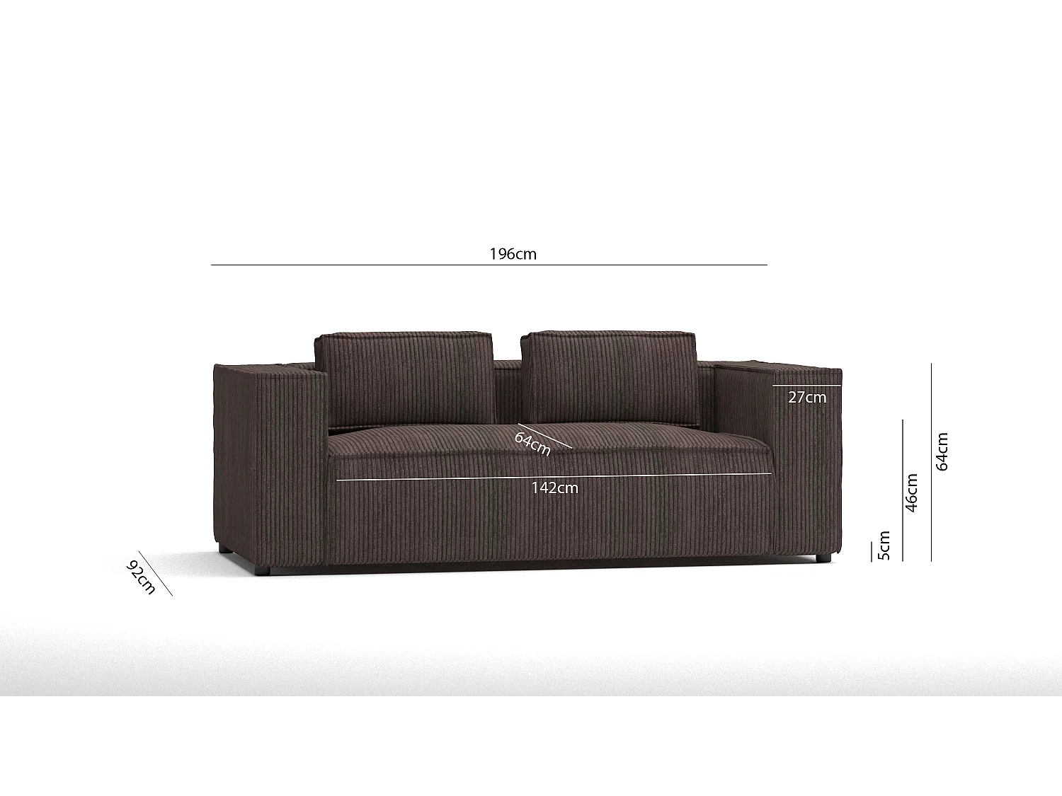 Cord Sofa 2 sitzer Vera