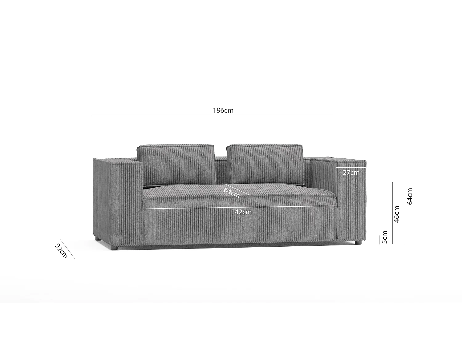 Cord Sofa 2 sitzer Vera