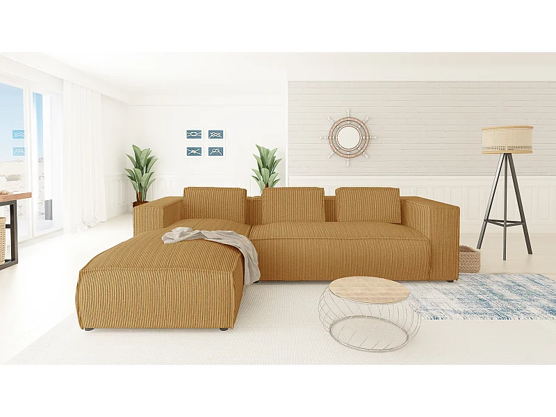 Ecksofa Vera mit Cord-Bezug und Moderne Optik
