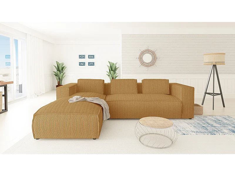 Ecksofa Vera mit Cord-Bezug und Moderne Optik