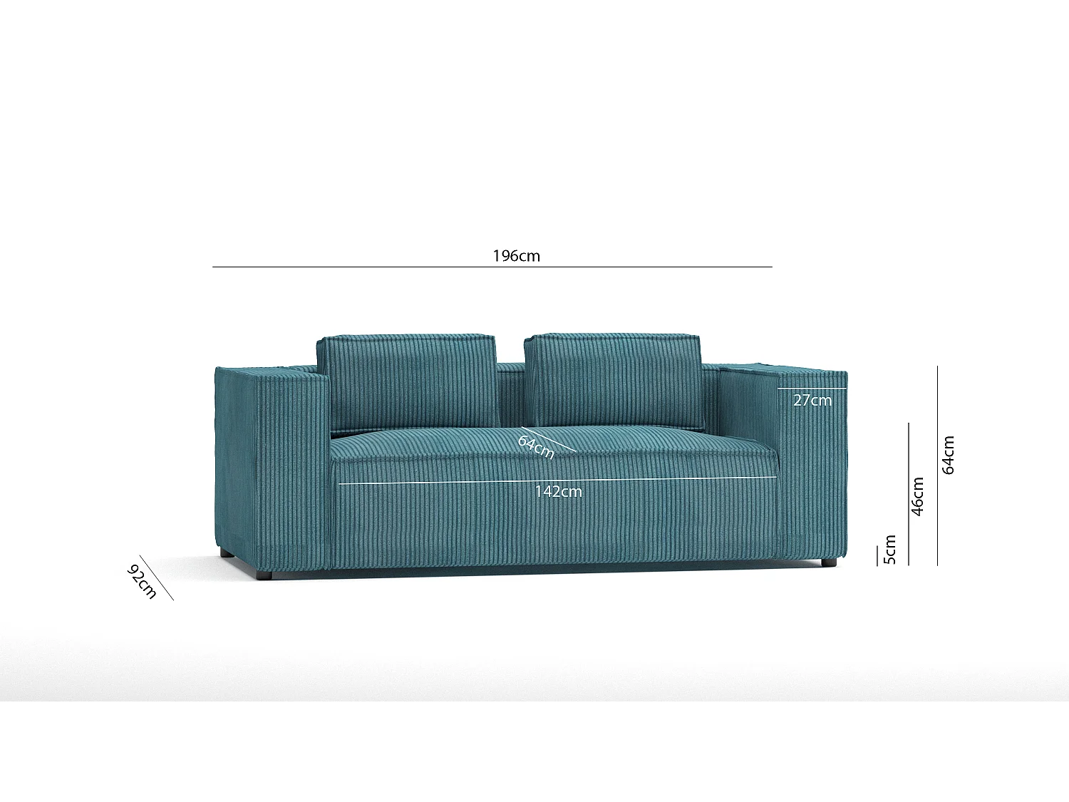 Cord Sofa 2 sitzer Vera