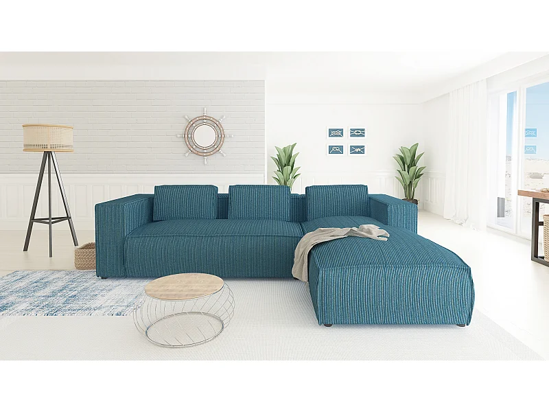 Ecksofa Vera mit Cord-Bezug und Moderne Optik