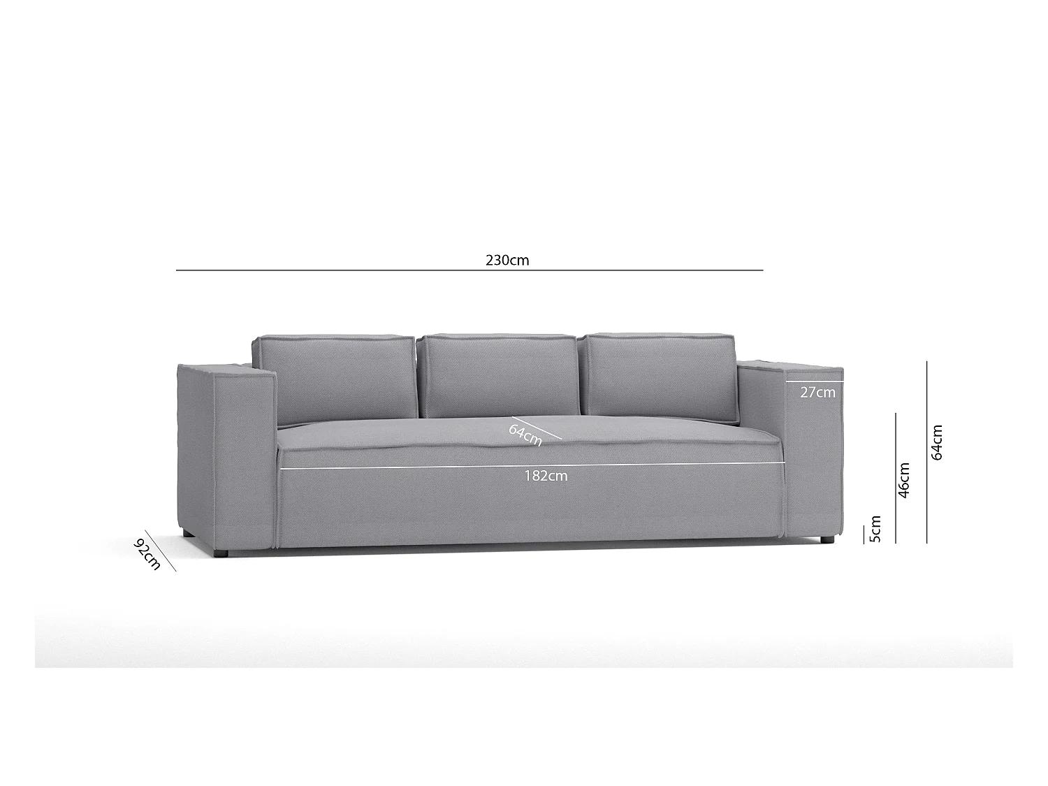Modernes Sofa 3 sitzer Olivia