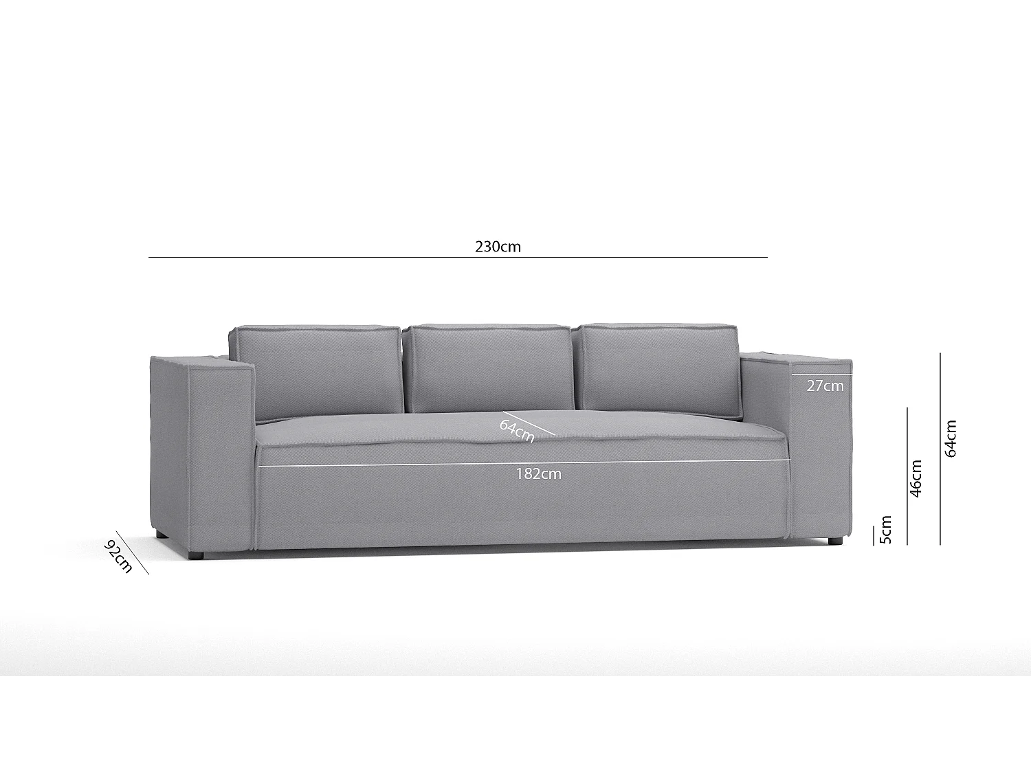 Modernes Sofa 3 sitzer Olivia