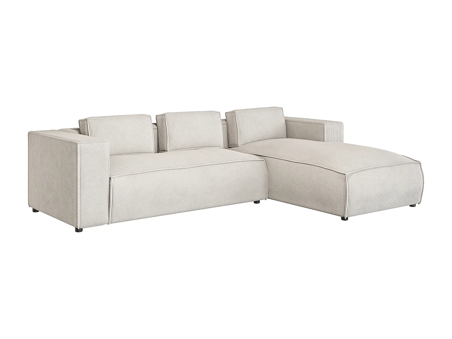 Ecksofa Vera mit Cord-Bezug und Moderne Optik